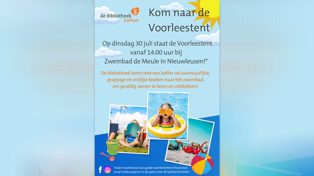 Voorleestent bij Zwembad De Meule Voorleestent bij Zwembad De Meule