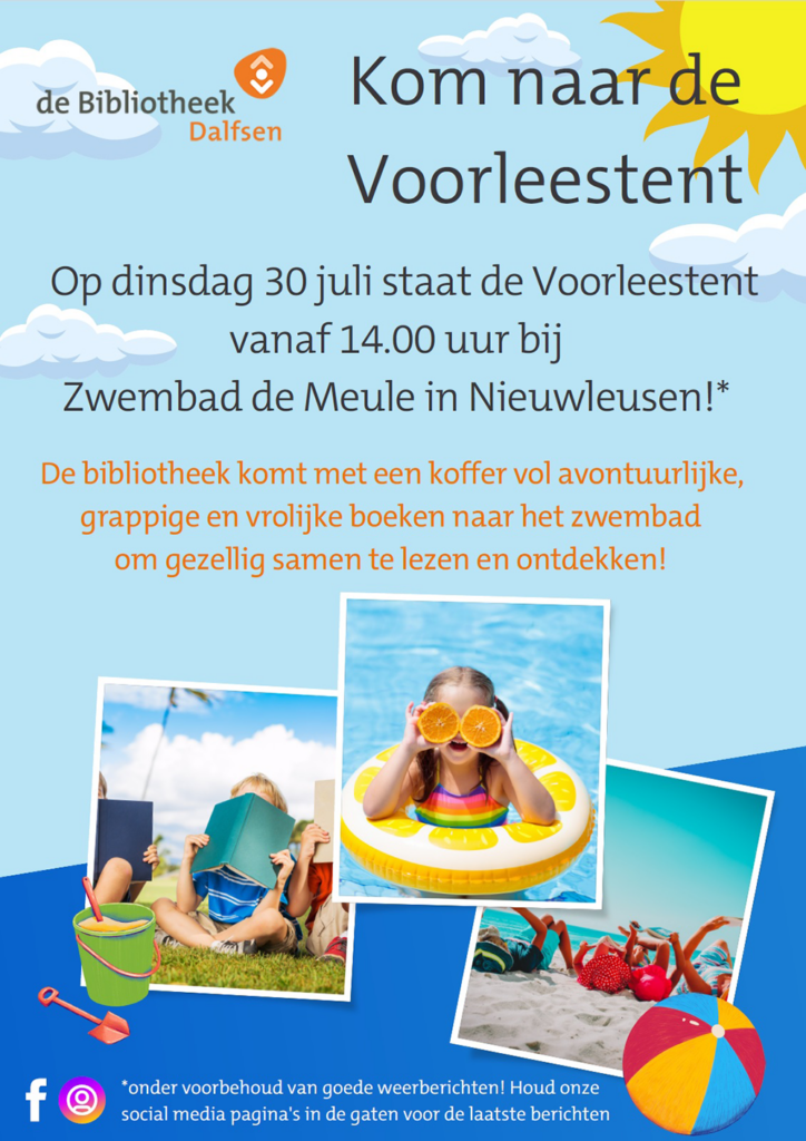 Voorleestent bij Zwembad De Meule