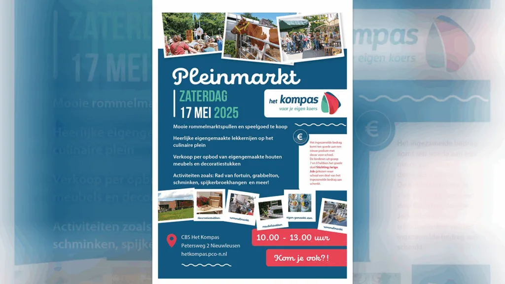 Pleinmarkt Het Kompas biedt rommelmarkt, spellen en lekkernijen