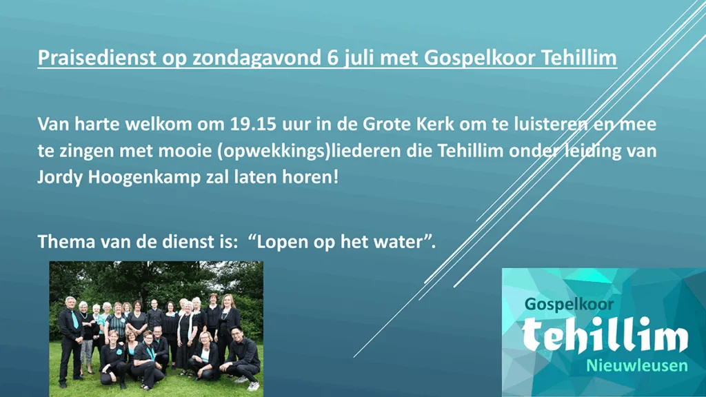 Gospelkoor Tehillim verzorgt praisedienst in Grote Kerk