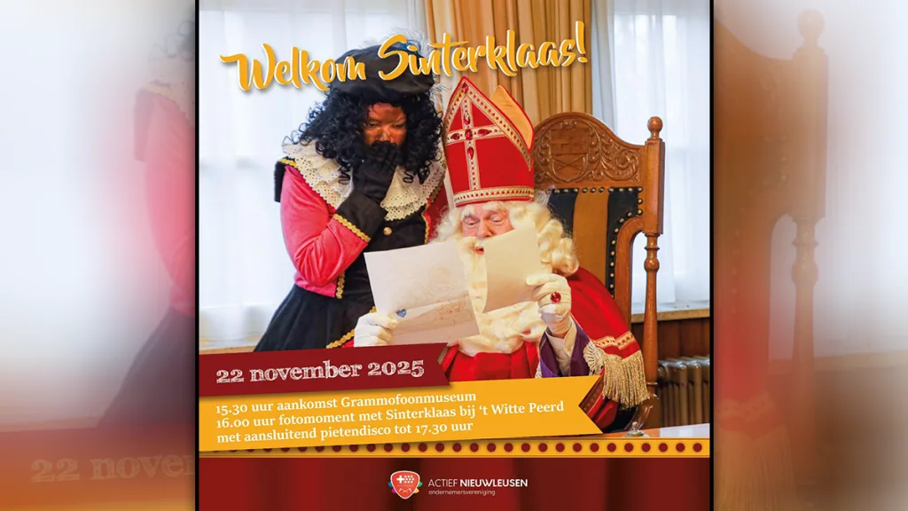 Sinterklaas arriveert in Nieuwleusen: start bij Grammofoonmuseum