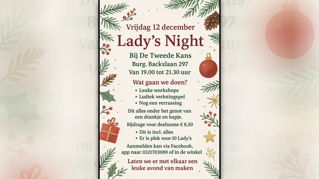 Lady’s Night De Tweede Kans: Nog maar 10 plekken!