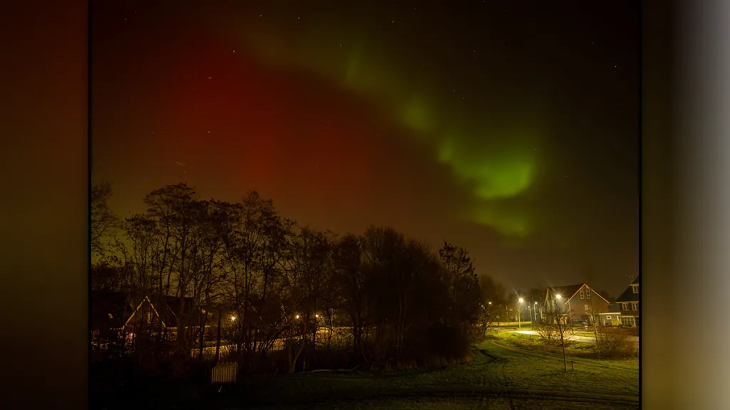 Spectaculair noorderlicht boven Nieuwleusen te zien