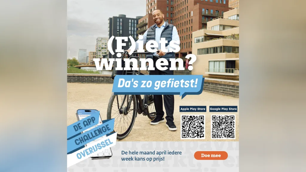 Dalfsen stapt op de fiets: win een e-bike met nieuwe app Dalfsen stapt op de fiets: win een e-bike met nieuwe app