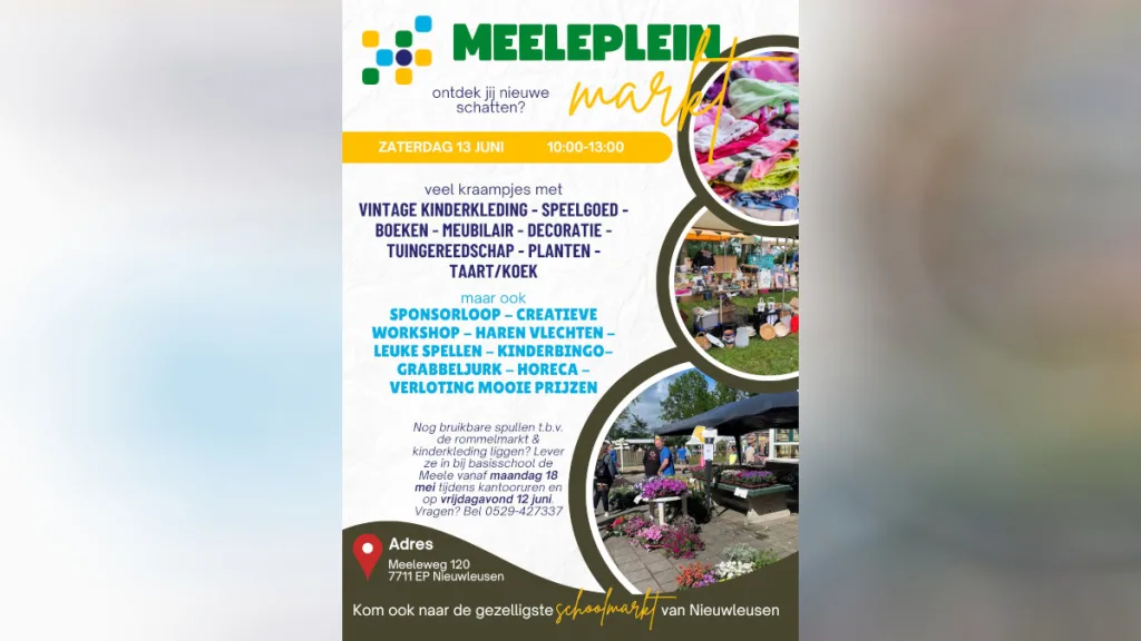 Meeleplein Markt: gezelligste schoolmarkt van Nieuwleusen