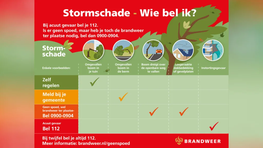 17 stormmeldingen in Dalfsen na onrustige nacht